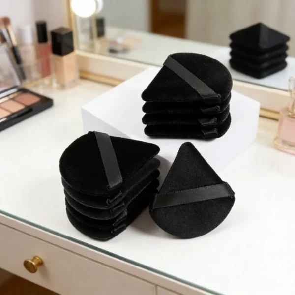 Black Triangle Powder Puff Facial Makeup Sponge Soft Velvet Cosmetics Puff Mixer Beauty Foundation Make-Up Sponge Makeup Access