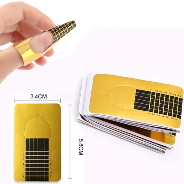 20/50/100Pcs/set Nail Form Beauty Nail Art Extension Sticker, Manicure Trimming DIY Crystal Nail Form Paper Holder Stencil Tool